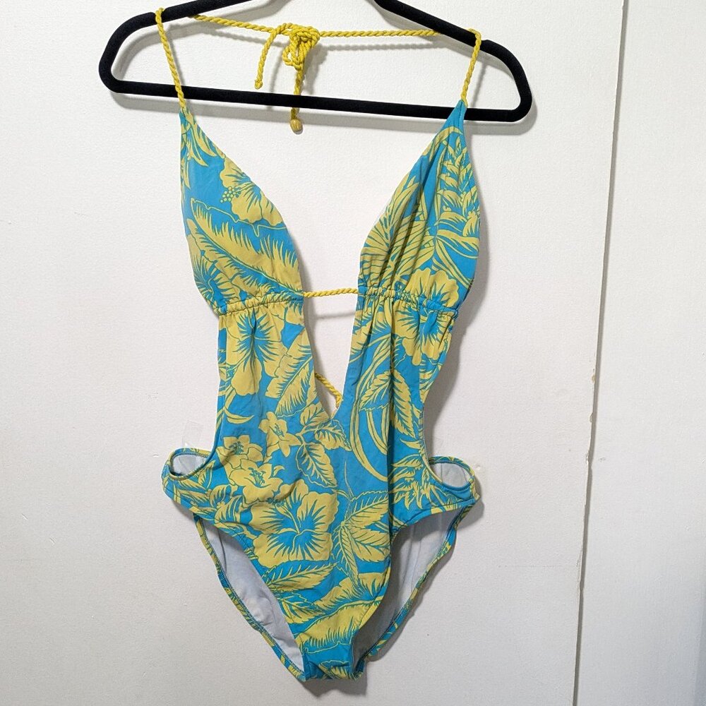 Ralph Lauren Bathing Suit - blue with yellow flowers